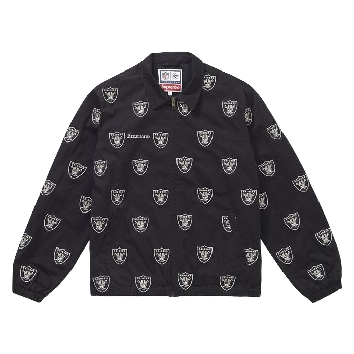 Supreme NFL x Raiders x '47 Embroidered Harrington Jacket - Black