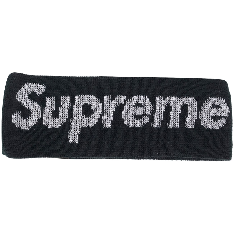 Supreme New Era Reflective Logo Headband - Black