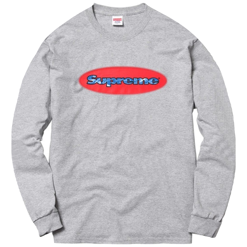 Supreme Ripple L/S Tee - Heather Grey - Used