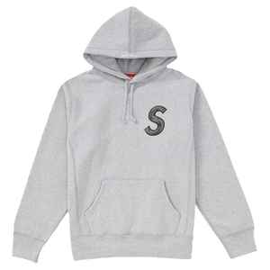 Supreme S Logo Hooded Sweatshirt - Heather Grey FW18 - Used