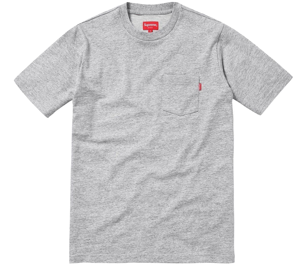 Supreme Short Sleeve Pocket Tee - Heather Grey - Used