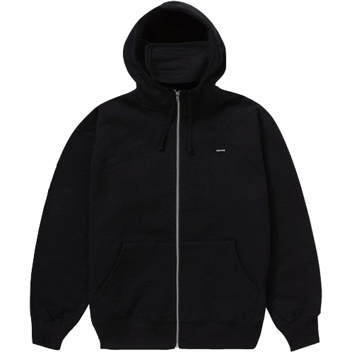 Supreme Small Box Facemask Zip Up Hooded Sweatshirt - Black