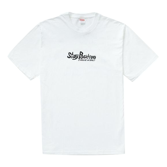 【HOTお得】Supreme Stay Positive Tee ホワイト シュプリーム Tシャツ/カットソー(半袖/袖なし)