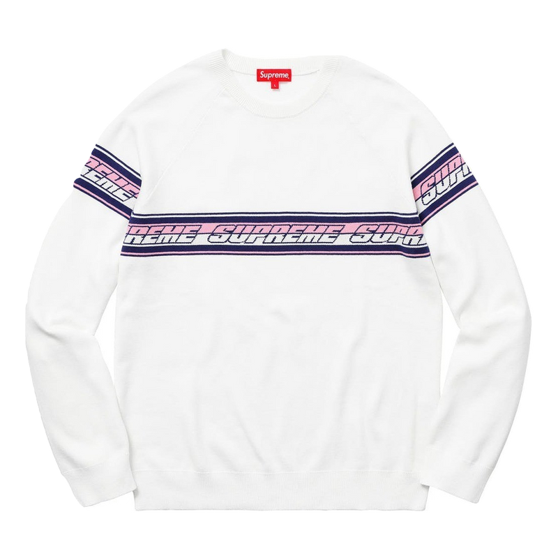 Supreme Striped Raglan Sweater - Off White