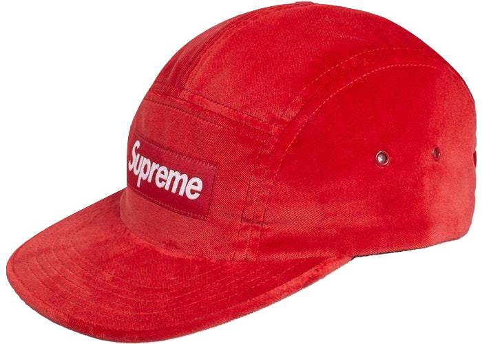 Supreme Velvet Camp Cap - Red