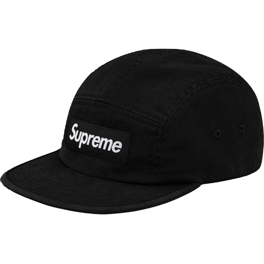 Supreme Washed Chino Twill Camp Cap - Black