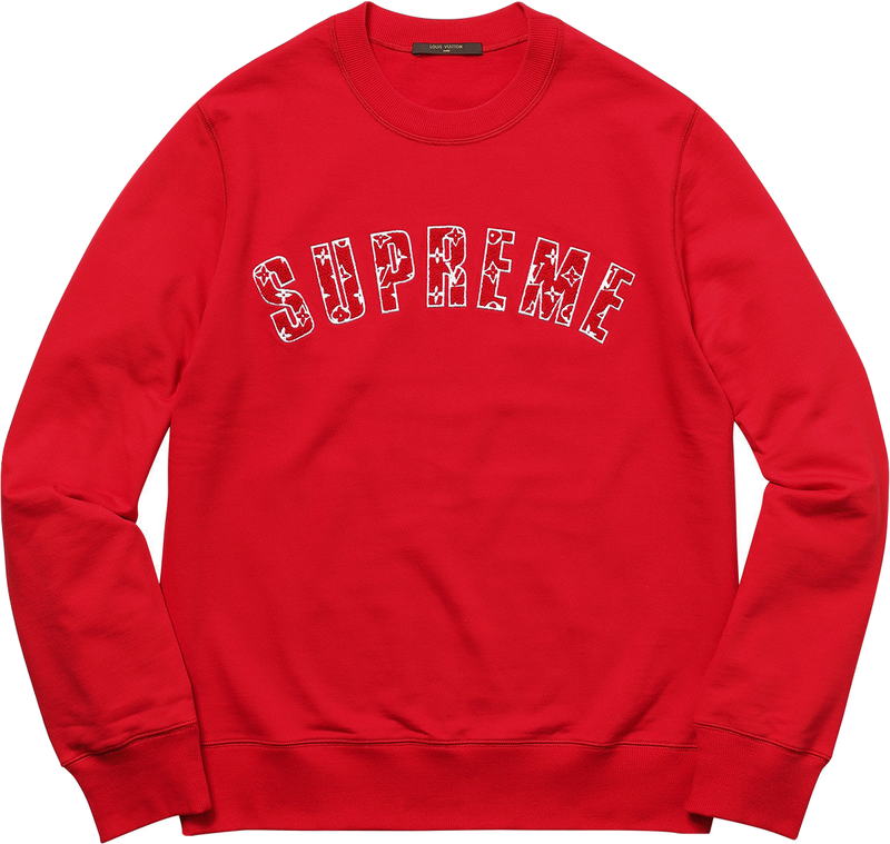 Supreme x Louis Vuitton Arc Logo Crewneck Red