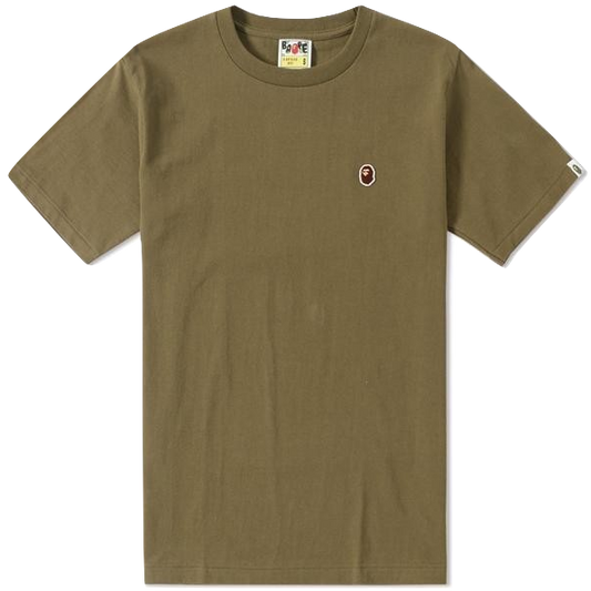 A Bathing Ape Bape Head Patch Tee - Olive