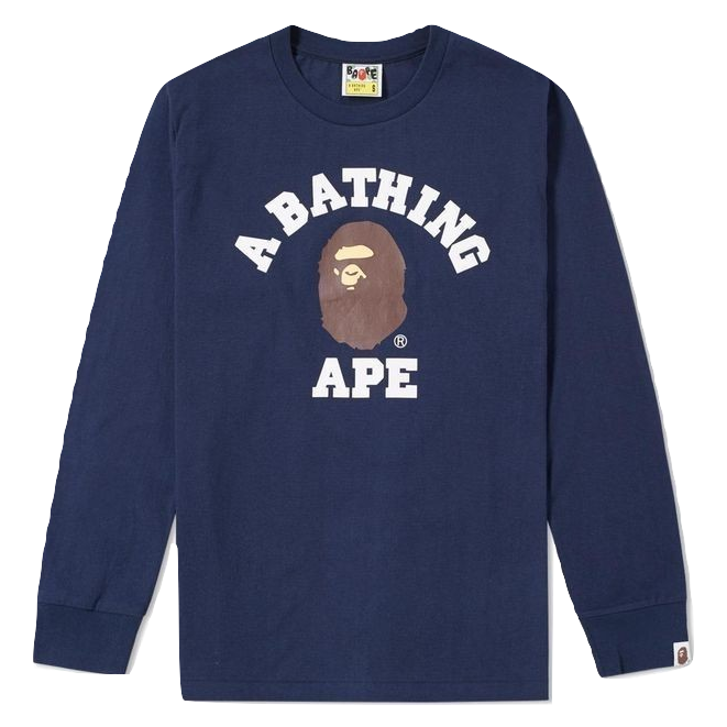 A Bathing Ape College Long Sleeve - Navy