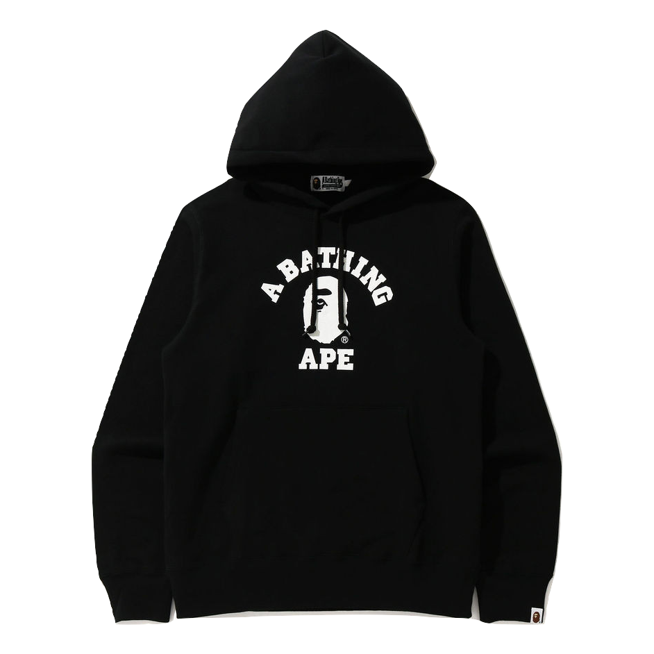 A Bathing Ape College Pullover Hoodie - Black