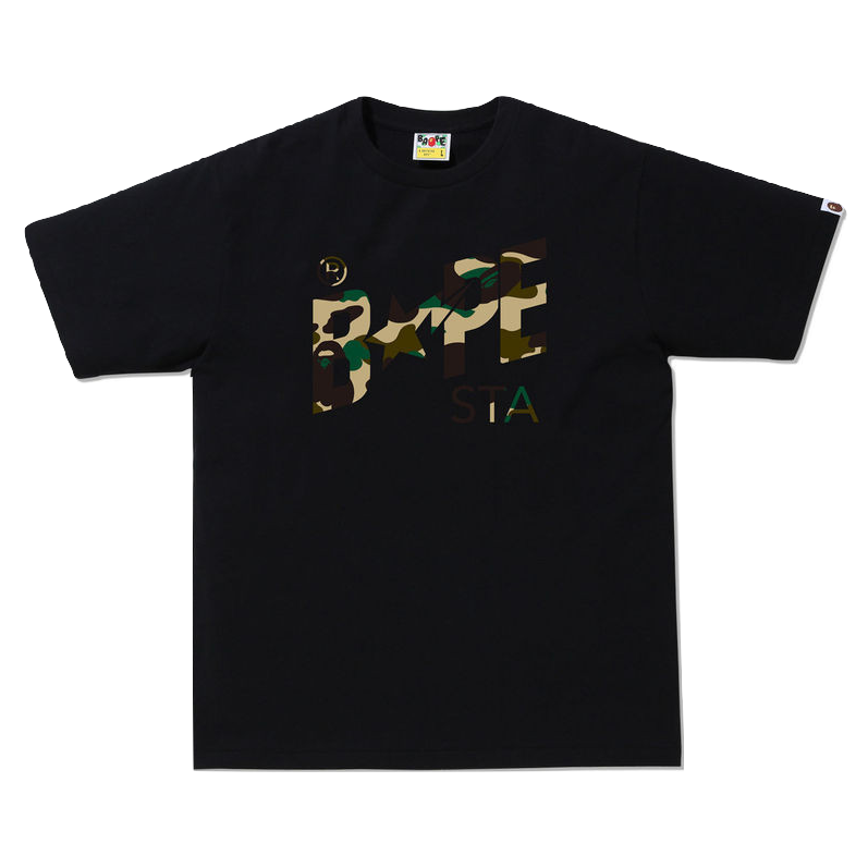 A Bathing Ape 1st Camo Bape Sta Tee - Black/Yellow