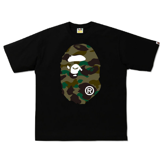 A Bathing Ape 1st Camo Big Ape Head Tee - Black/Green Camo