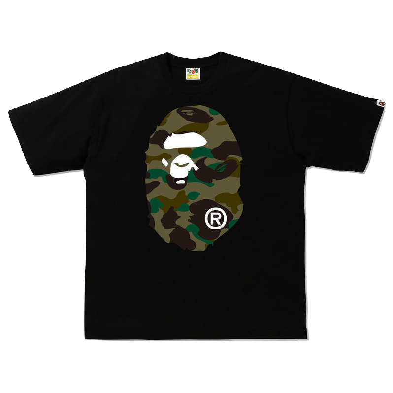 A Bathing Ape 1st Camo Big Ape Head Tee - Black/Green Camo