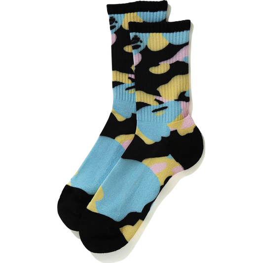 A Bathing Ape New Multi Camo Socks - Black