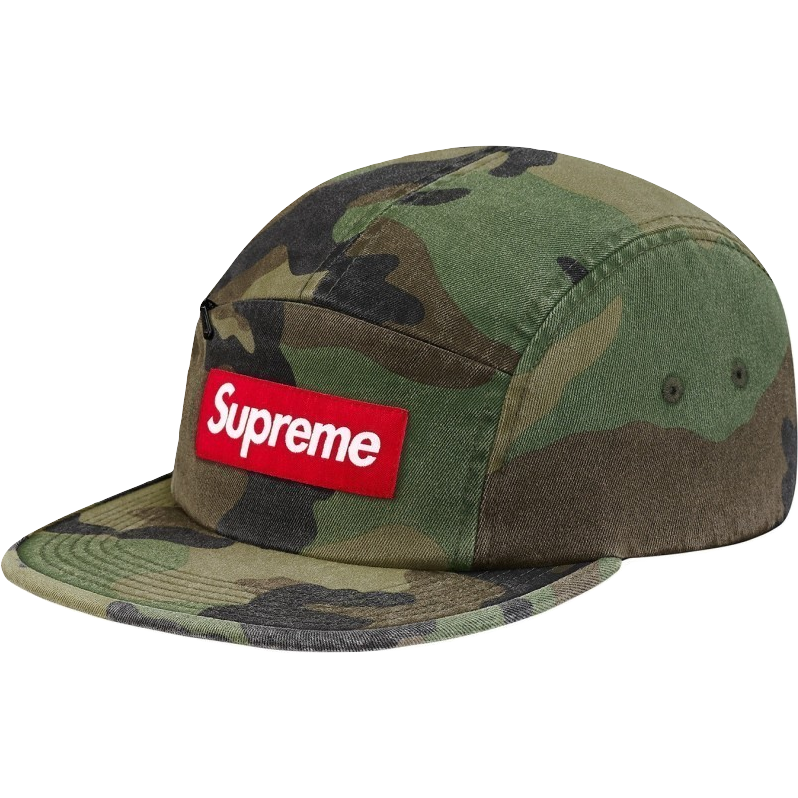 Supreme Front Panel Zip Camp Cap - Woodland Camo - Used