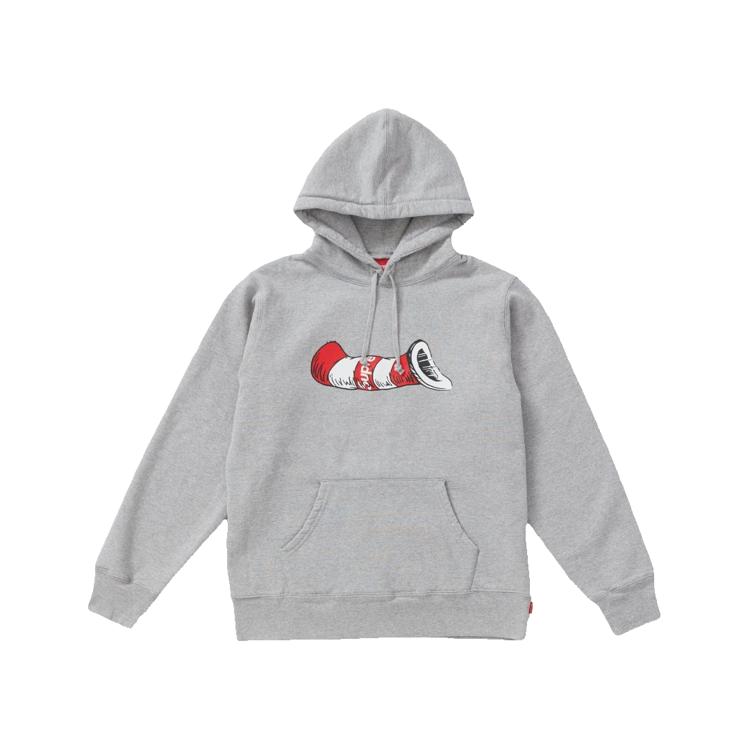 Supreme/Dr.Seuss Cat In The Hat Hooded Sweatshirt - Heather Grey - Used