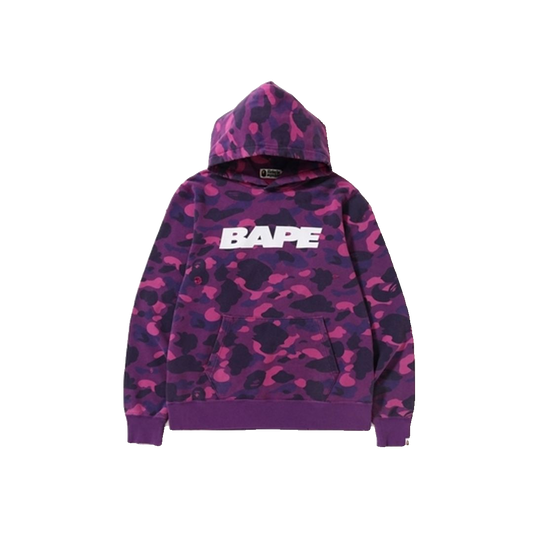 A Bathing Ape Color Camo Damage Wide Pullover Hoodie - Purple