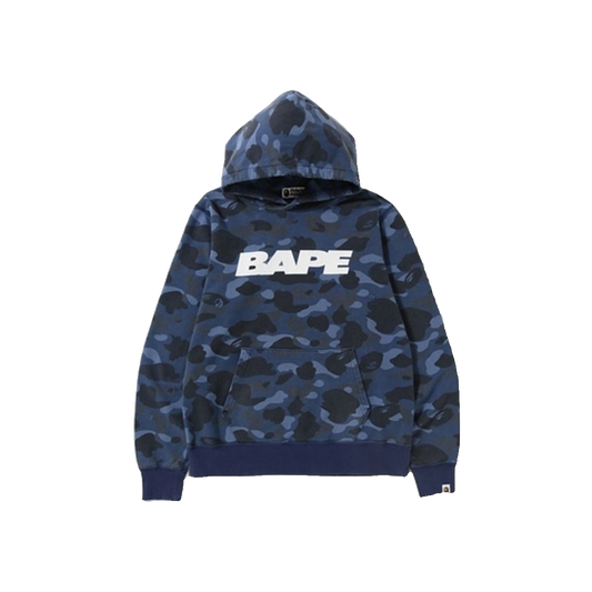 A Bathing Ape Color Camo Damage Wide Pullover Hoodie - Blue