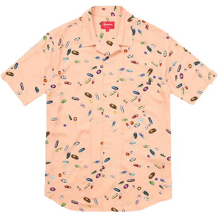 Supreme Rayon Pills Button Up Shirt - Peach