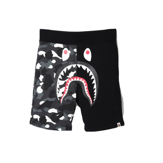 A Bathing Ape City Camo Shark Sweat Shorts - Black