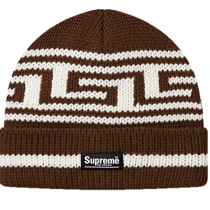 Supreme Meandros Ragg Wool Beanie - Brown