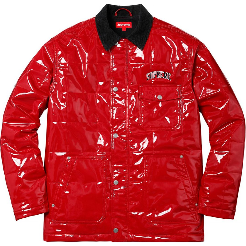 Supreme Quilted Patent Vinyl Work Jacket - Red – Grails SF