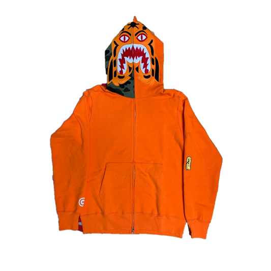 A Bathing Ape Funthera Militia Tiger Zip Up Hoodie - Orange