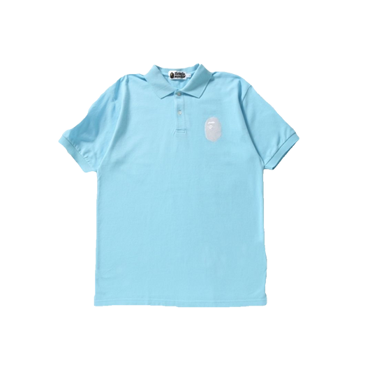 A Bathing Ape Large Ape Head Polo Tee - Light Blue