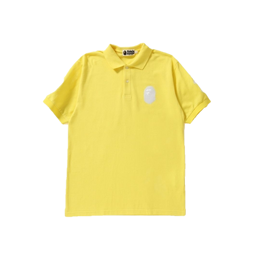 A Bathing Ape Large Ape Head Polo Tee - Yellow