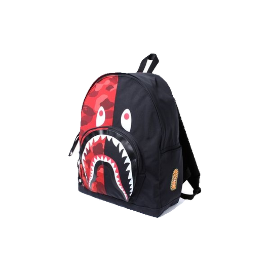 A Bathing Ape Color Camo Shark Backpack - Black/Red - Used