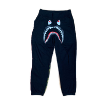 Bape Shark Slim Sweat Pant - Black/Green Camo Right Leg