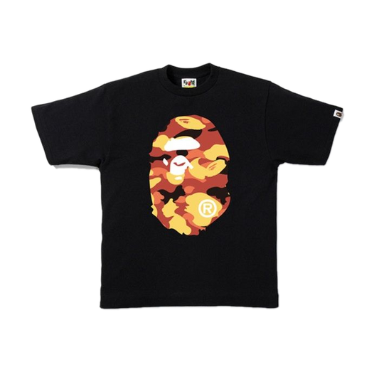 A Bathing Ape 1st Camo Big Ape Head Tee - Black/Orange