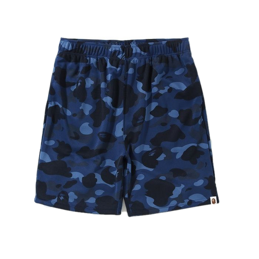 A Bathing Ape Color Camo Jersey Shorts - Navy