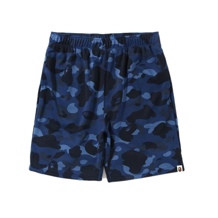 A Bathing Ape Color Camo Jersey Shorts - Navy