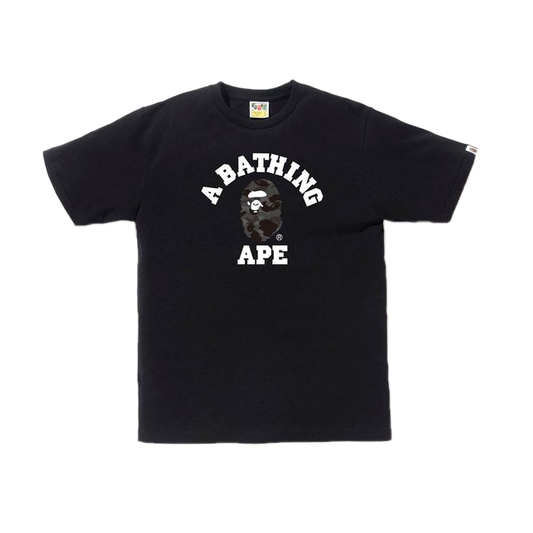 A Bathing Ape Color Camo College Tee - Black/Black - Used