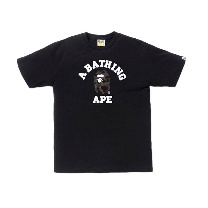 A Bathing Ape Color Camo College Tee - Black/Black - Used