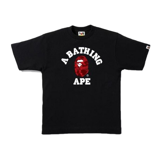 A Bathing Ape Color Camo College Tee - Black/Red