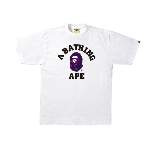 A Bathing Ape Color Camo College Tee - White/Purple