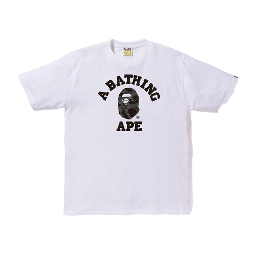 A Bathing Ape Color Camo College Tee - White/Black