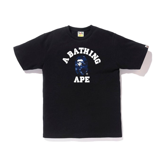 A Bathing Ape Color Camo College Tee - Black/Navy Camo