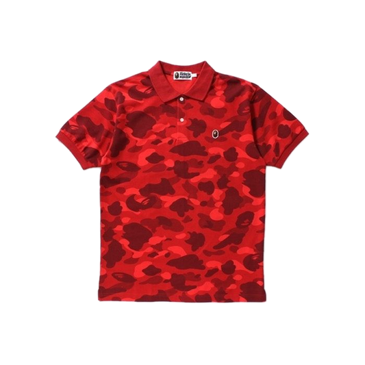 A Bathing Ape Color Camo One Point Polo - Red