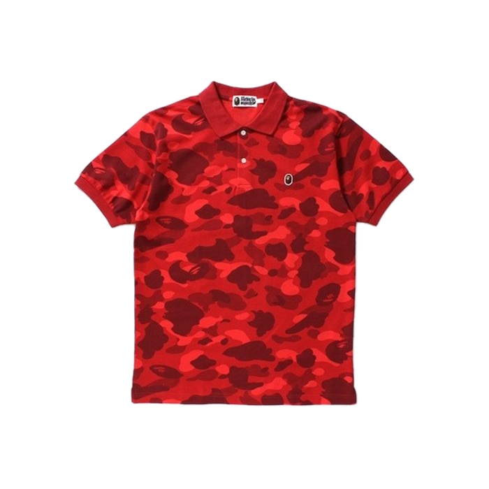 A Bathing Ape Color Camo One Point Polo - Red