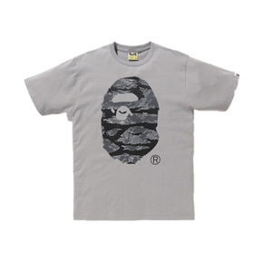 A Bathing Ape Tiger Camo Big Ape Head Tee - Gray - Used