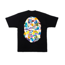 A Bathing Ape Multi Camo Big Ape Head Tee - Black