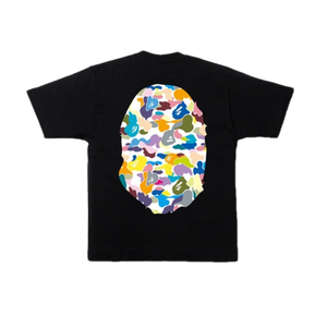 A Bathing Ape Multi Camo Big Ape Head Tee - Black