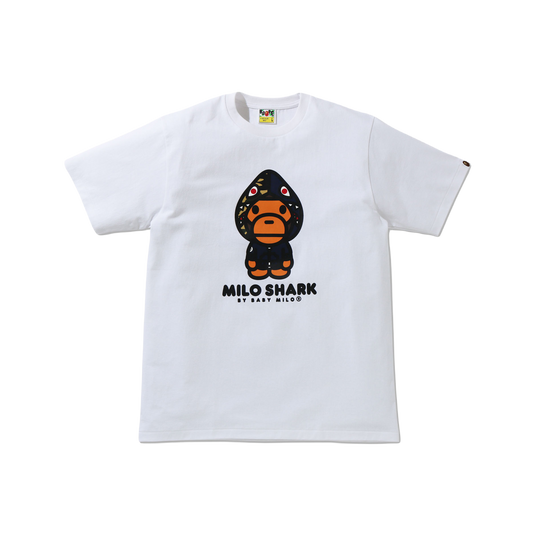 A Bathing Ape Milo Shark Tee - White/Navy