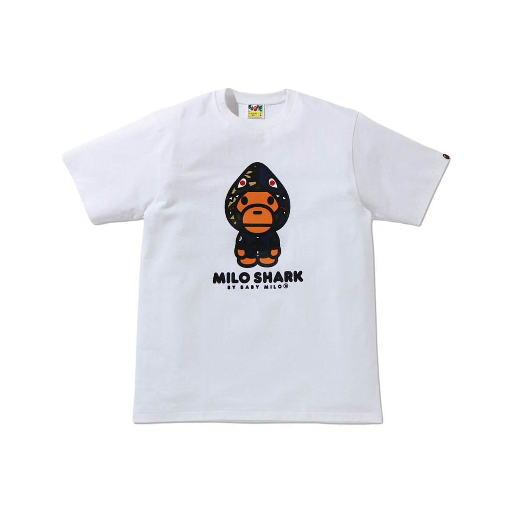 A Bathing Ape Milo Shark Tee - White/Navy