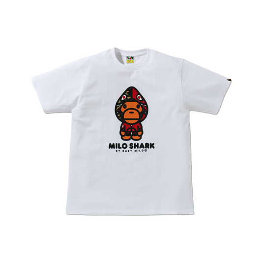 A Bathing Ape Milo Shark Tee - White/Red