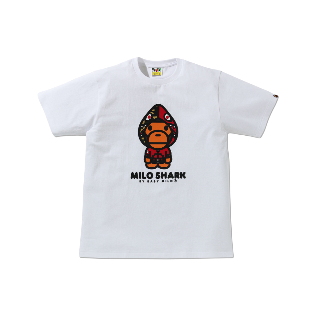 A Bathing Ape Milo Shark Tee - White/Red