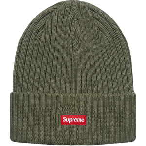 Supreme Overdyed Ribbed Beanie (SS18) - Olive - Used